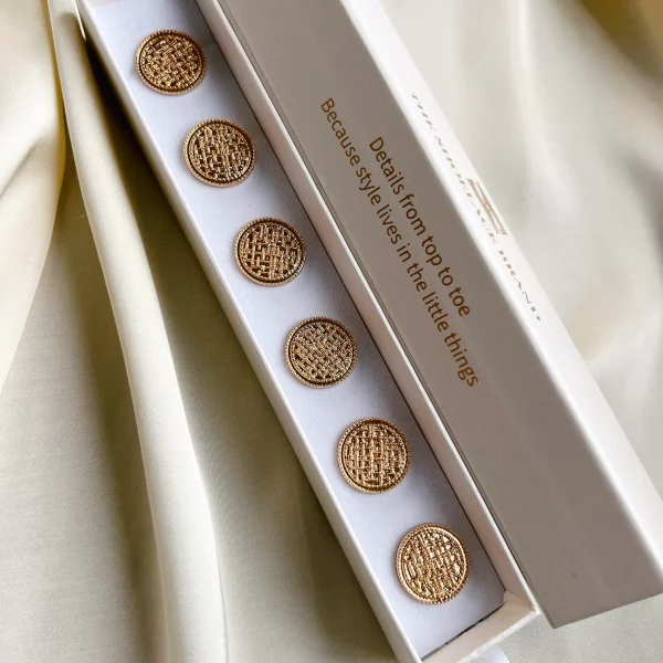 Textured Button Charm Gold