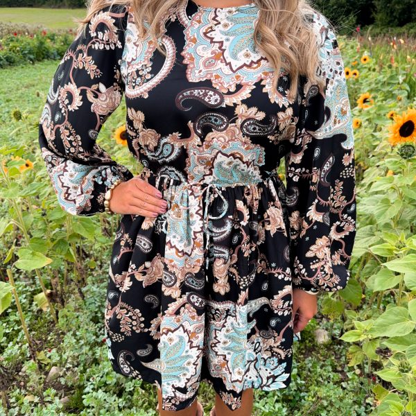 Paisleymönstrad Tunika - Turkos/Svart