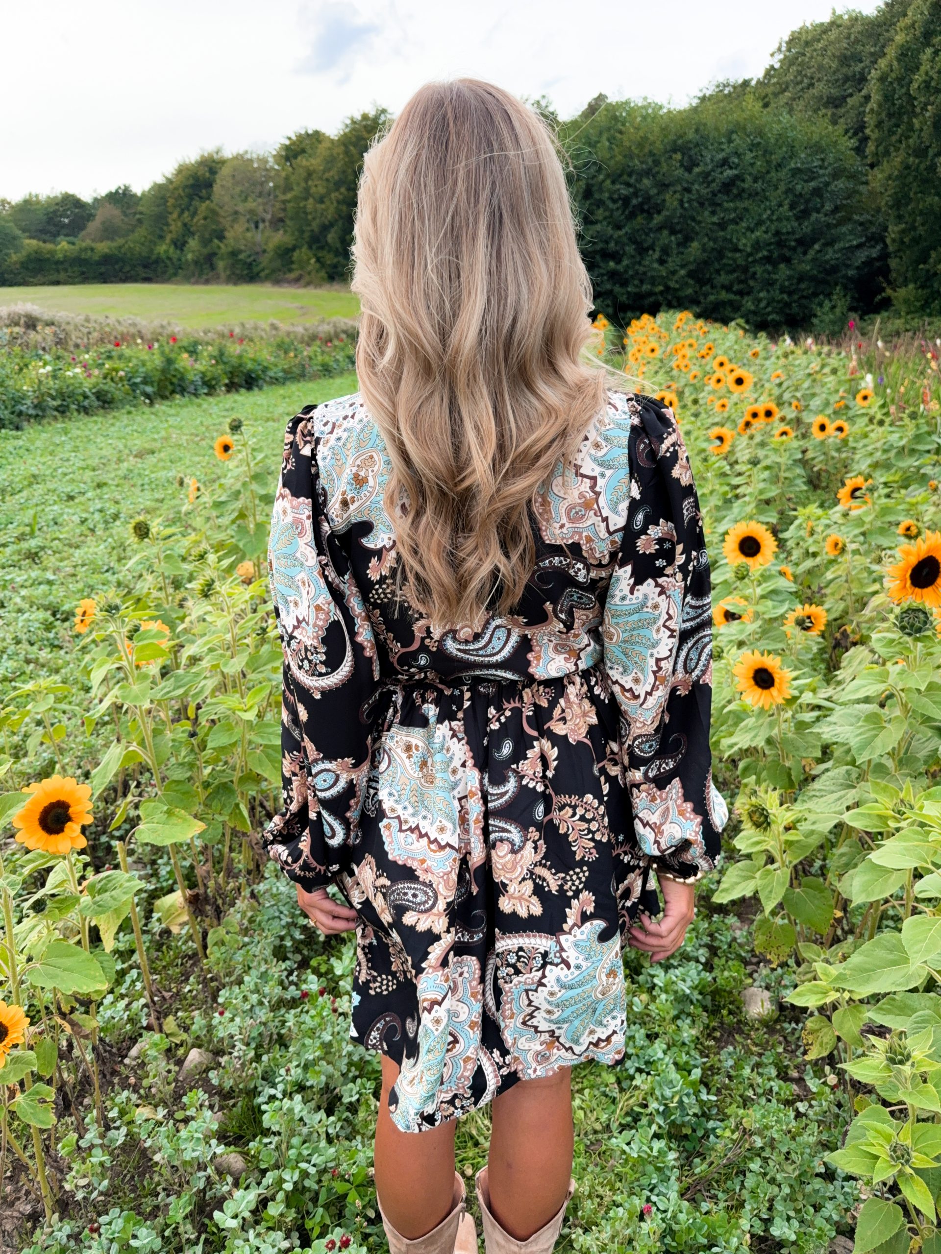 Paisleymönstrad Tunika - Turkos/Svart - Bild 4