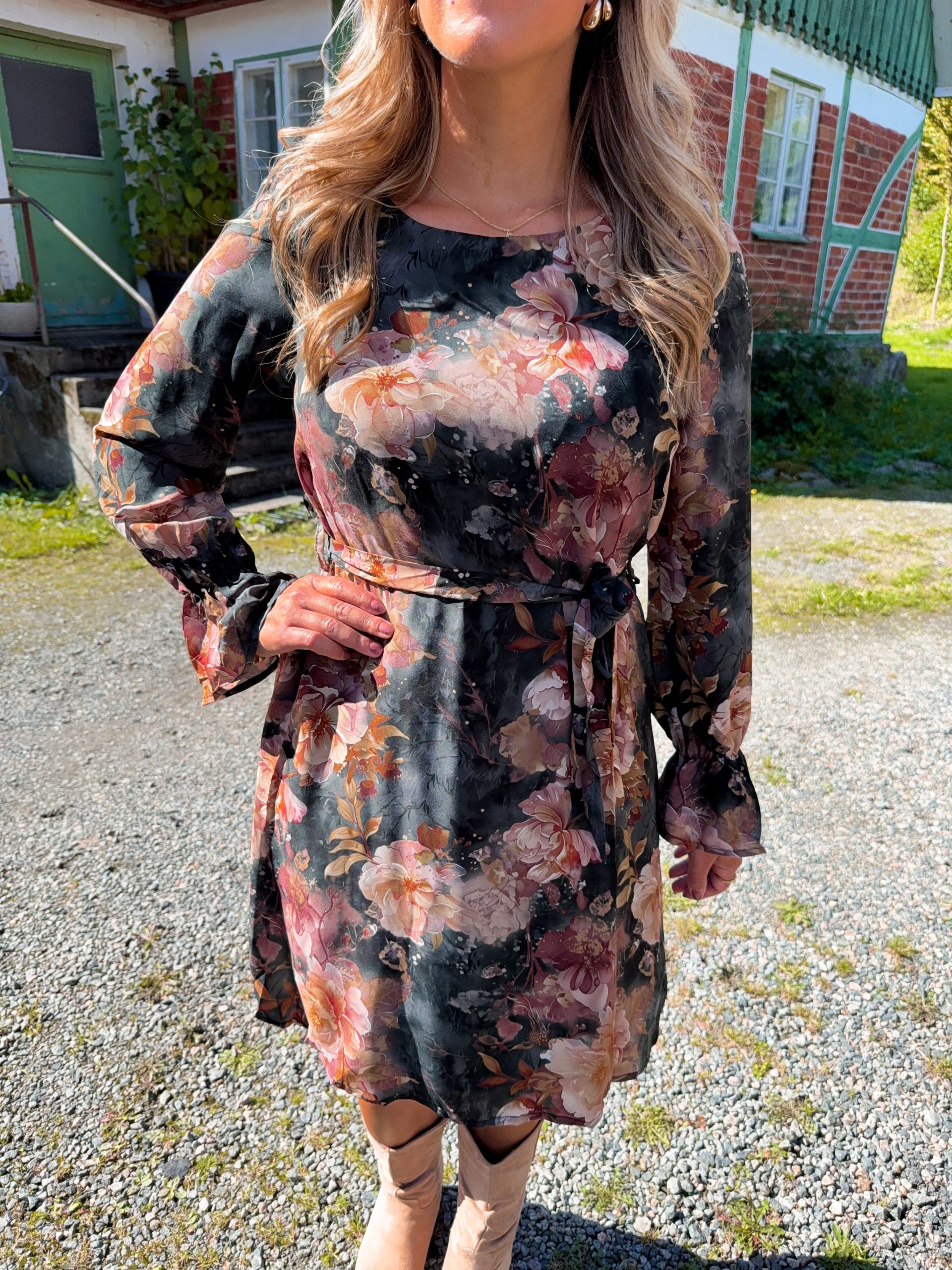 Blommönstrad Tunika - Bordeaux