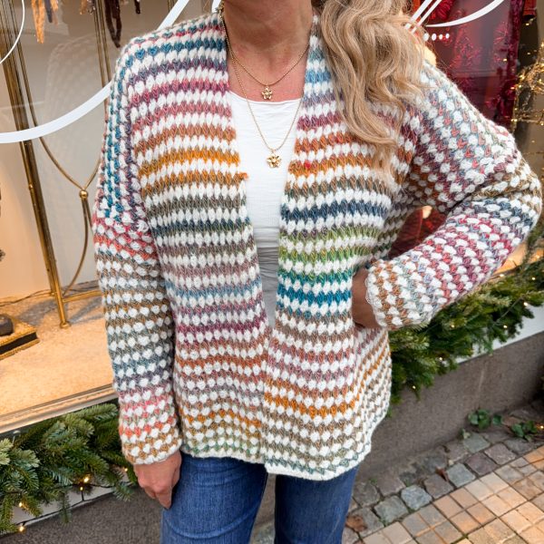 Randig Stickad Kofta - Multifärgad