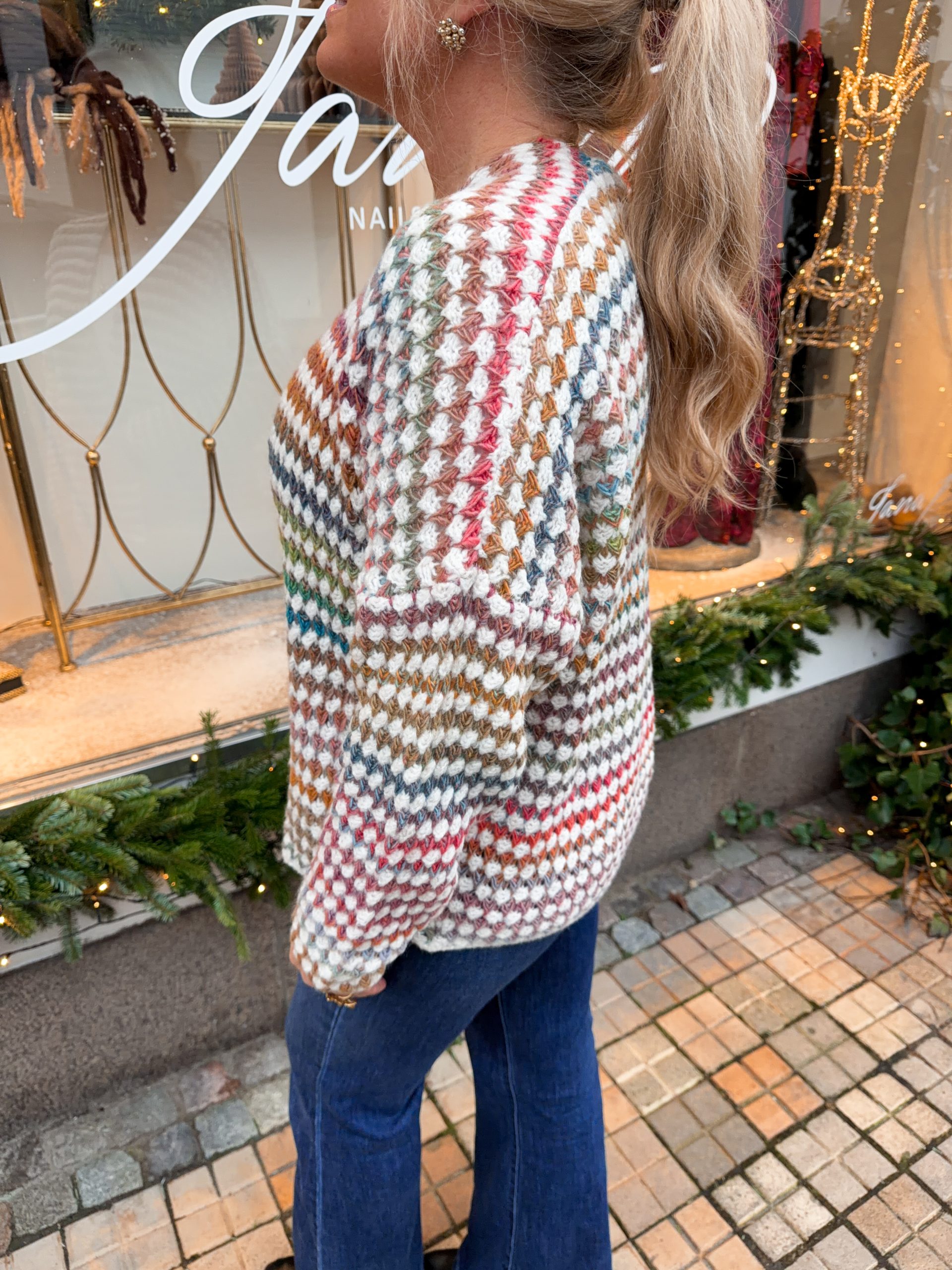 Randig Stickad Kofta - Multifärgad - Bild 3