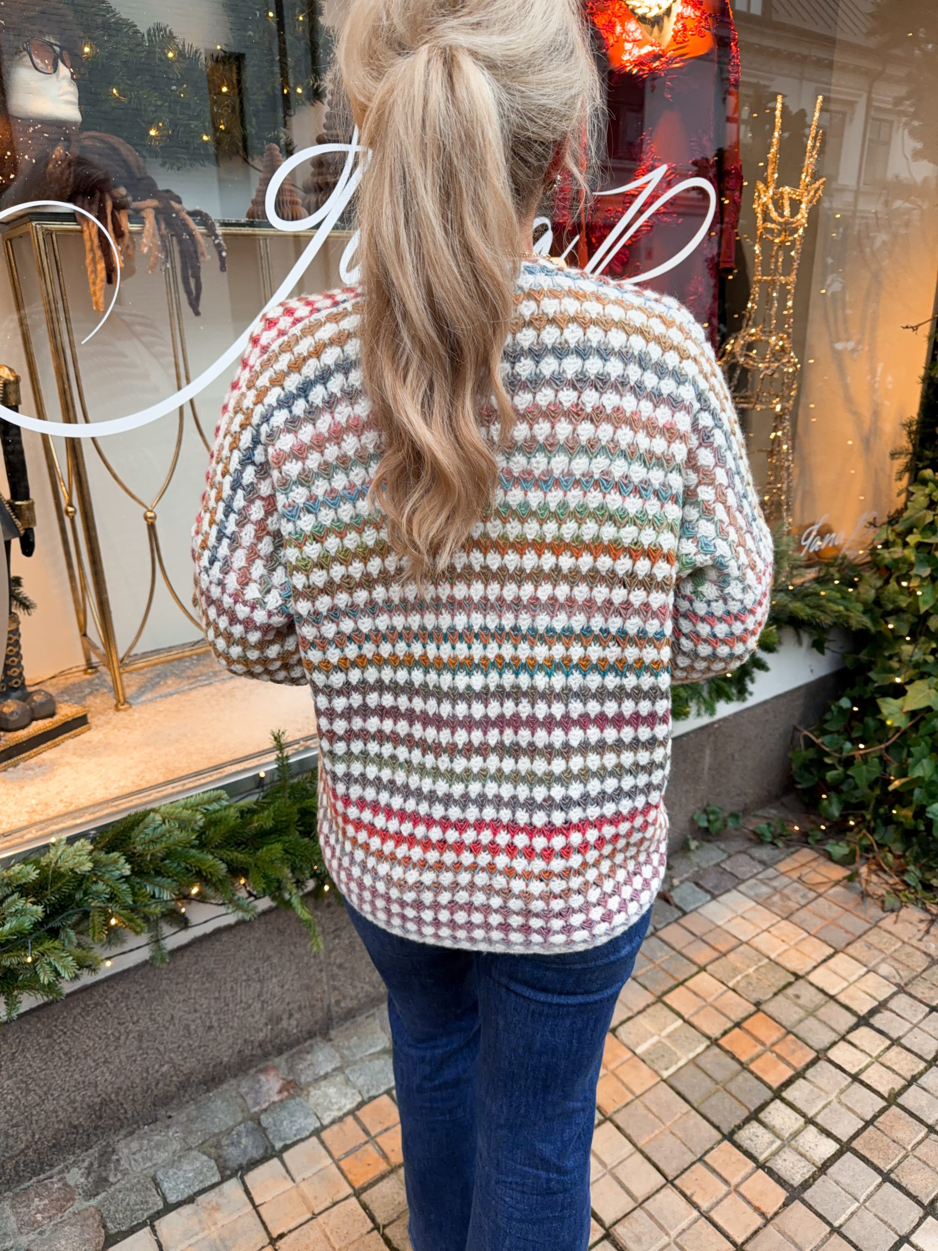 Randig Stickad Kofta - Multifärgad - Bild 4