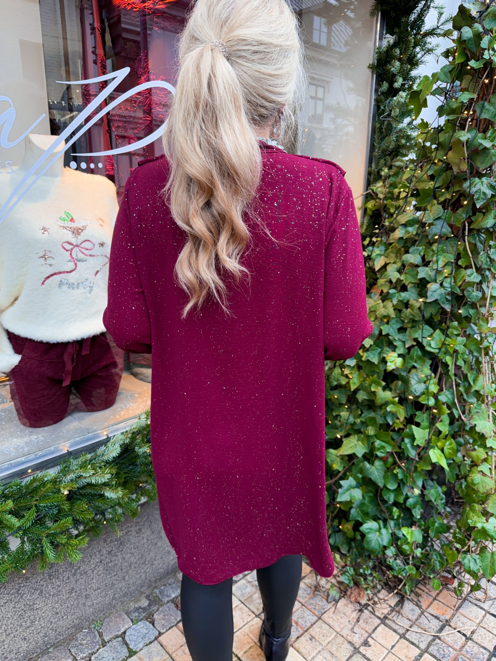 Glitter Volangtunika - Bordeaux - Bild 4
