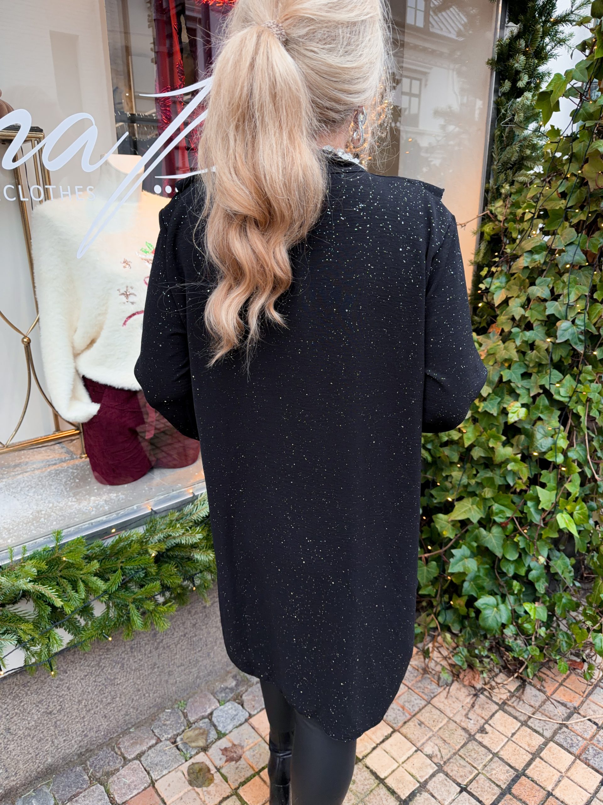 Glitter Volangtunika - Svart - Bild 4