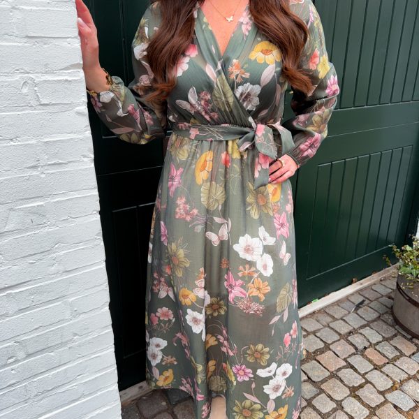 Blommönstrad Klänning - Army