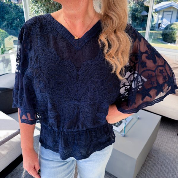 Fjärilsblus - Marinblå