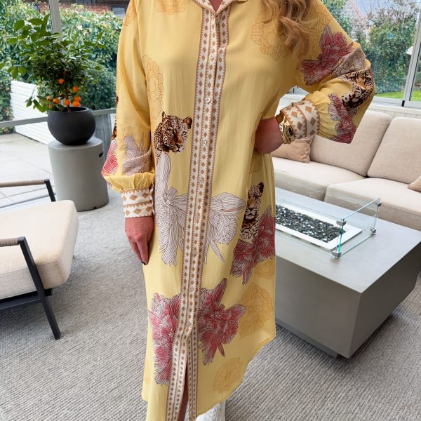 Gul Skjortklänning - Leo/Flower