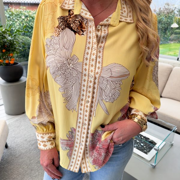 Gul Skjortblus - Leo/Flower