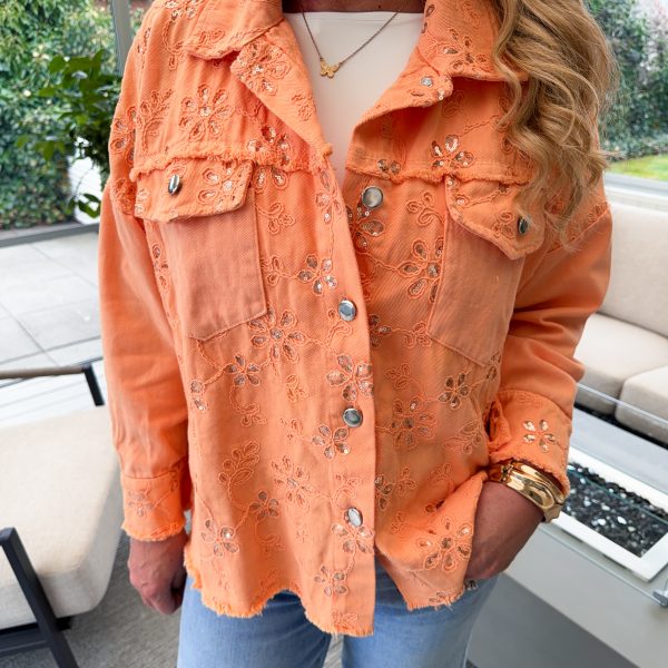 Paljettjacka - Aprikos