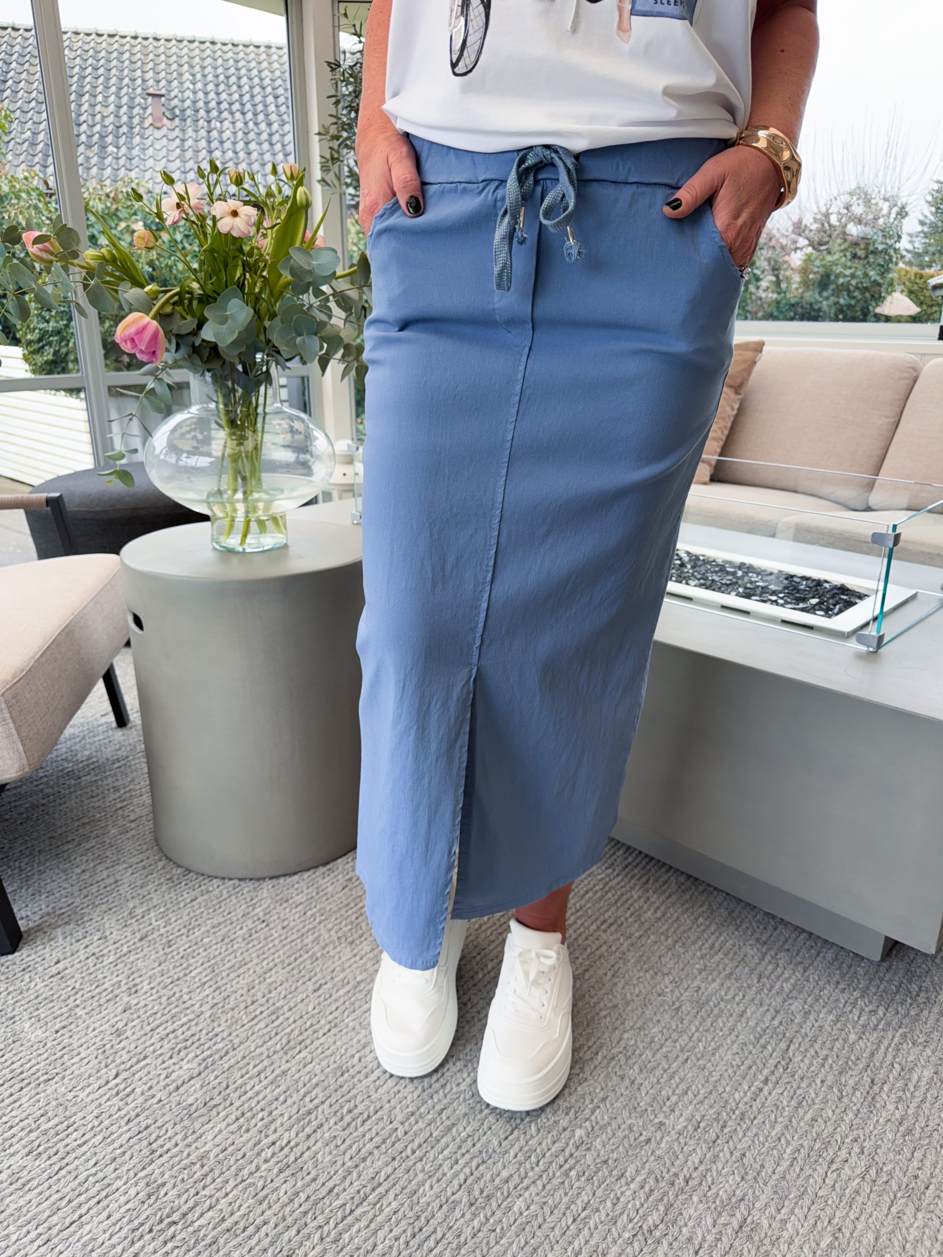 Stretchkjol - Jeansblå