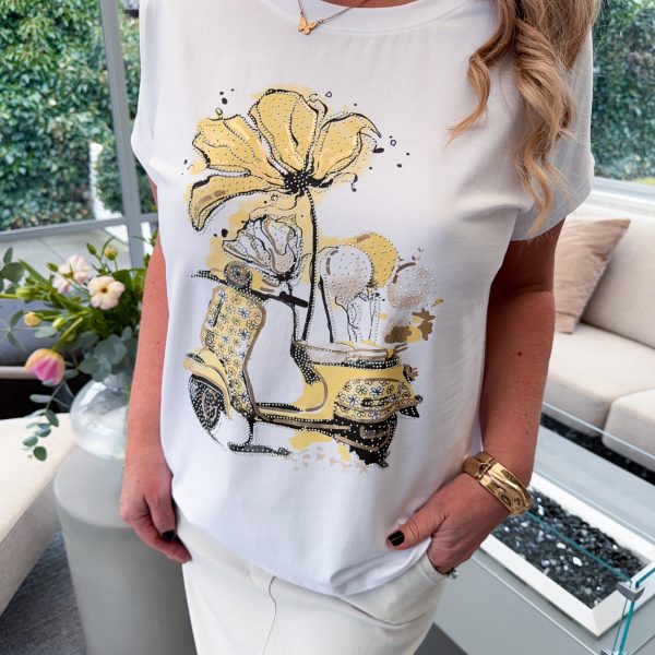 Vit T-Shirt - Flower Vespa
