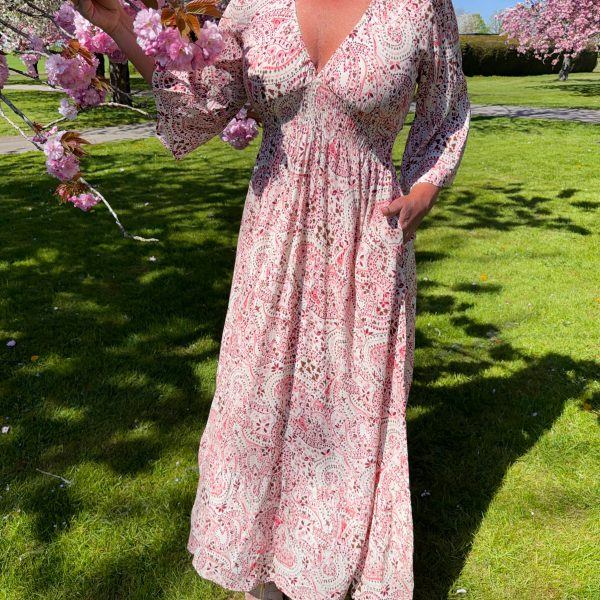 Paisley Smockklänning - Rosa