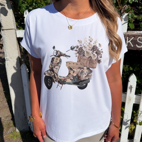 Vit T-Shirt - Brown Flower Vespa