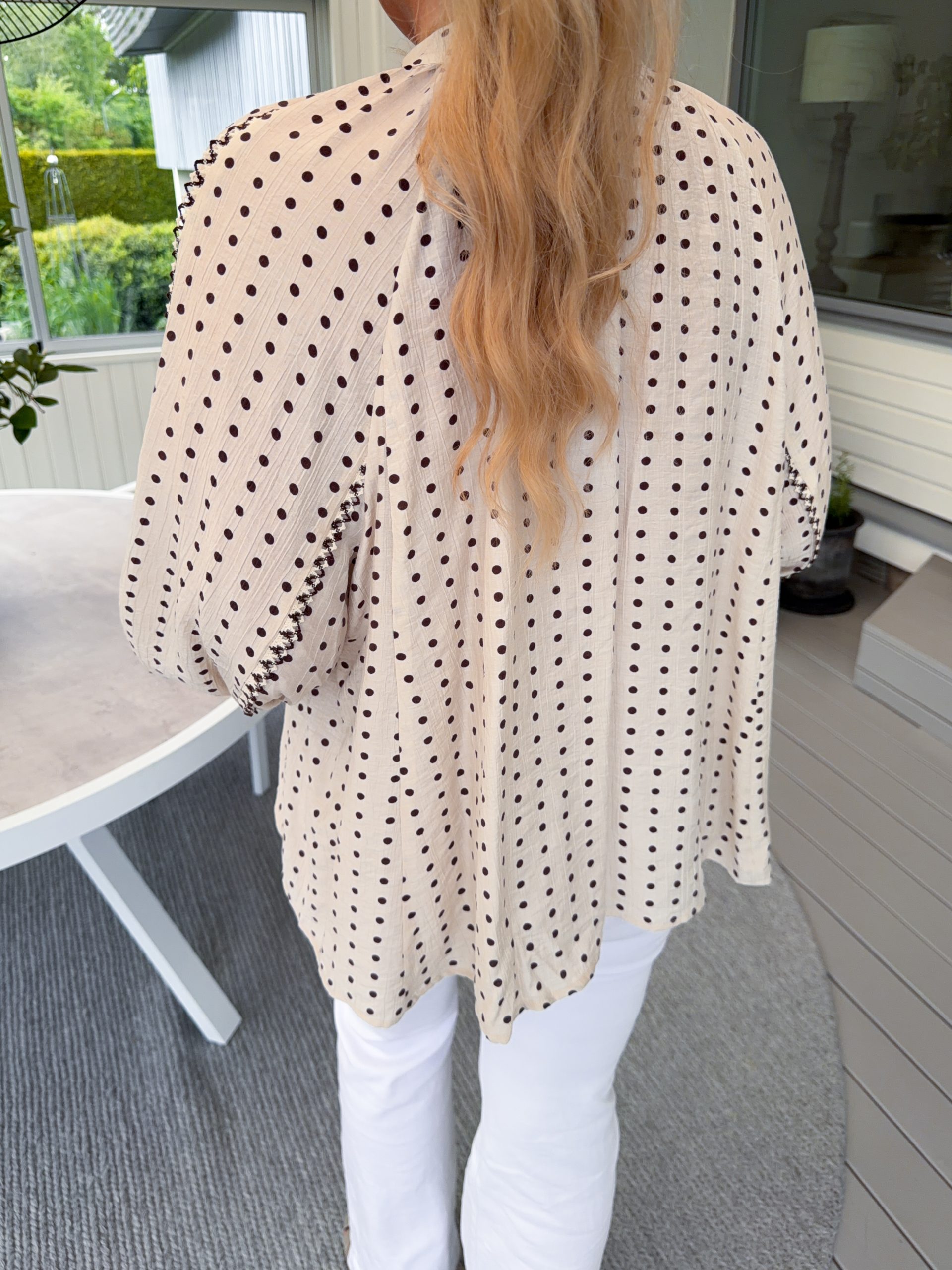 Prickig Skjortblus - Brun/Cream - Bild 3