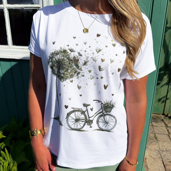 Vit T-Shirt - Army Bike