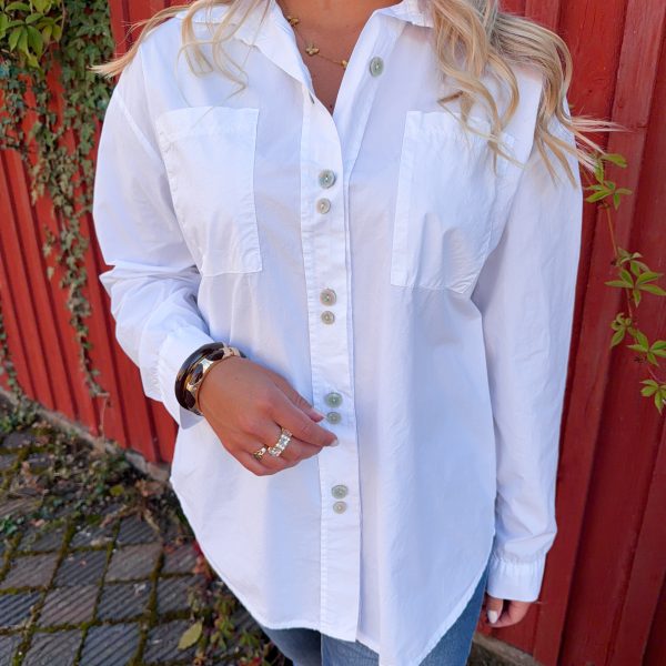 Vit Oversized Skjorta