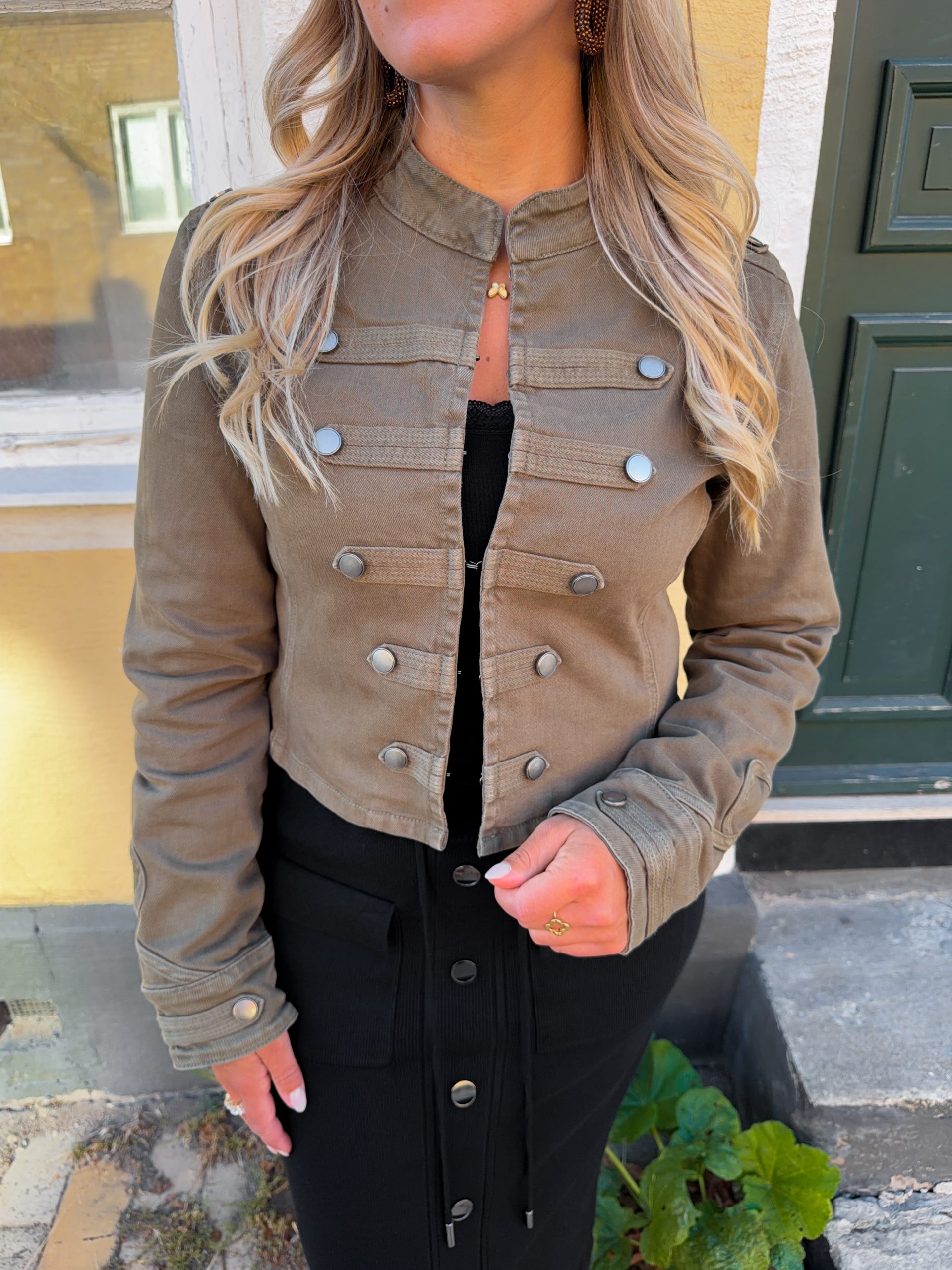 Militär Denim Jacket - Khaki