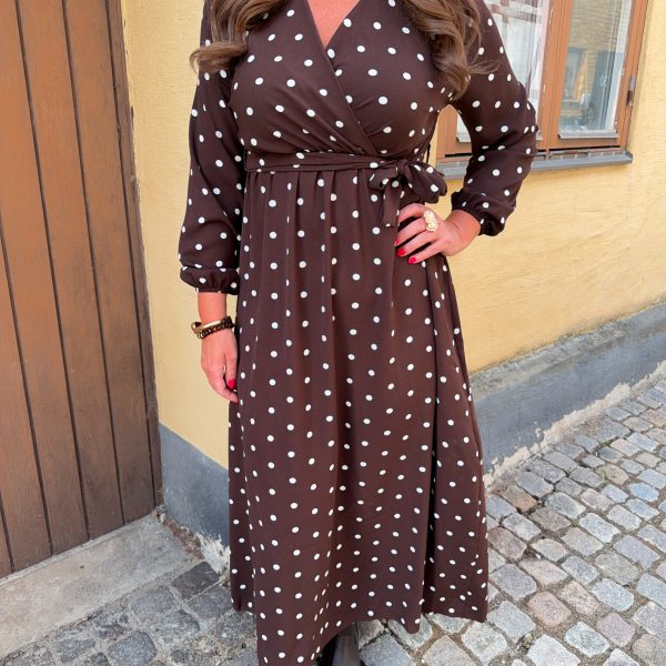 Prickig Långklänning - Brun
