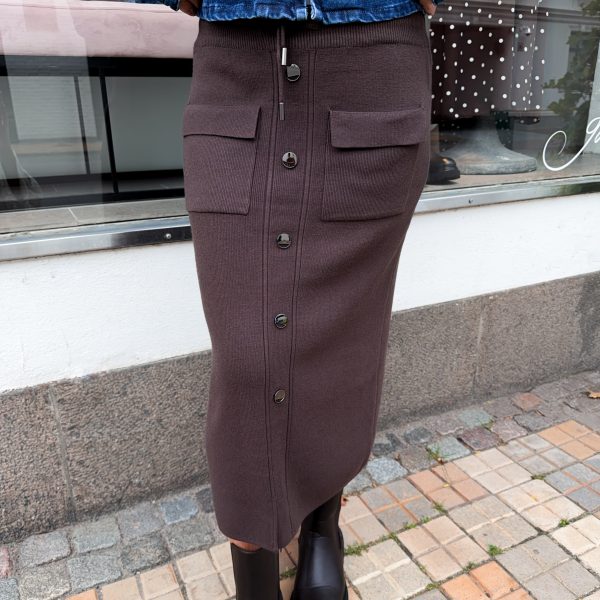 Finstickad Kjol - Brun
