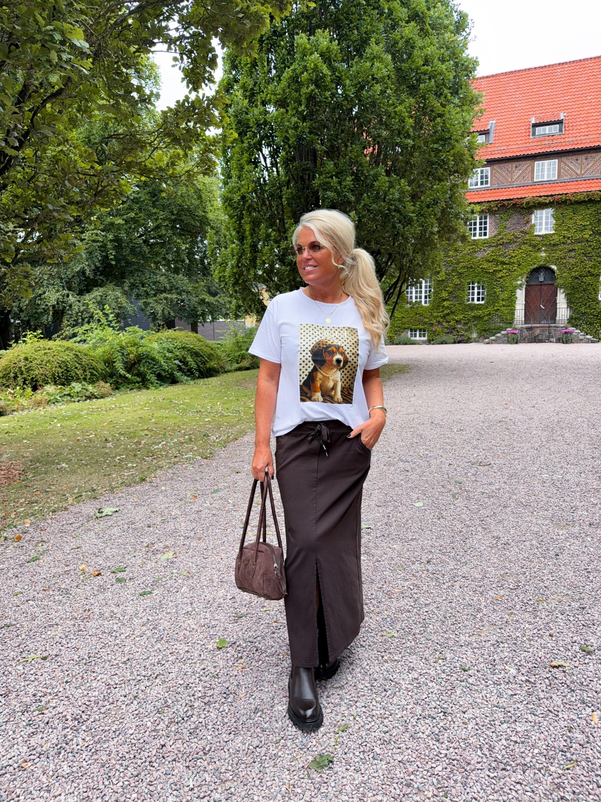 Stretchkjol - Brun - Bild 2