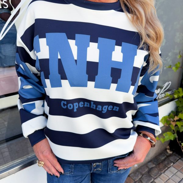 Randig Collagetröja - Copenhagen - Navy