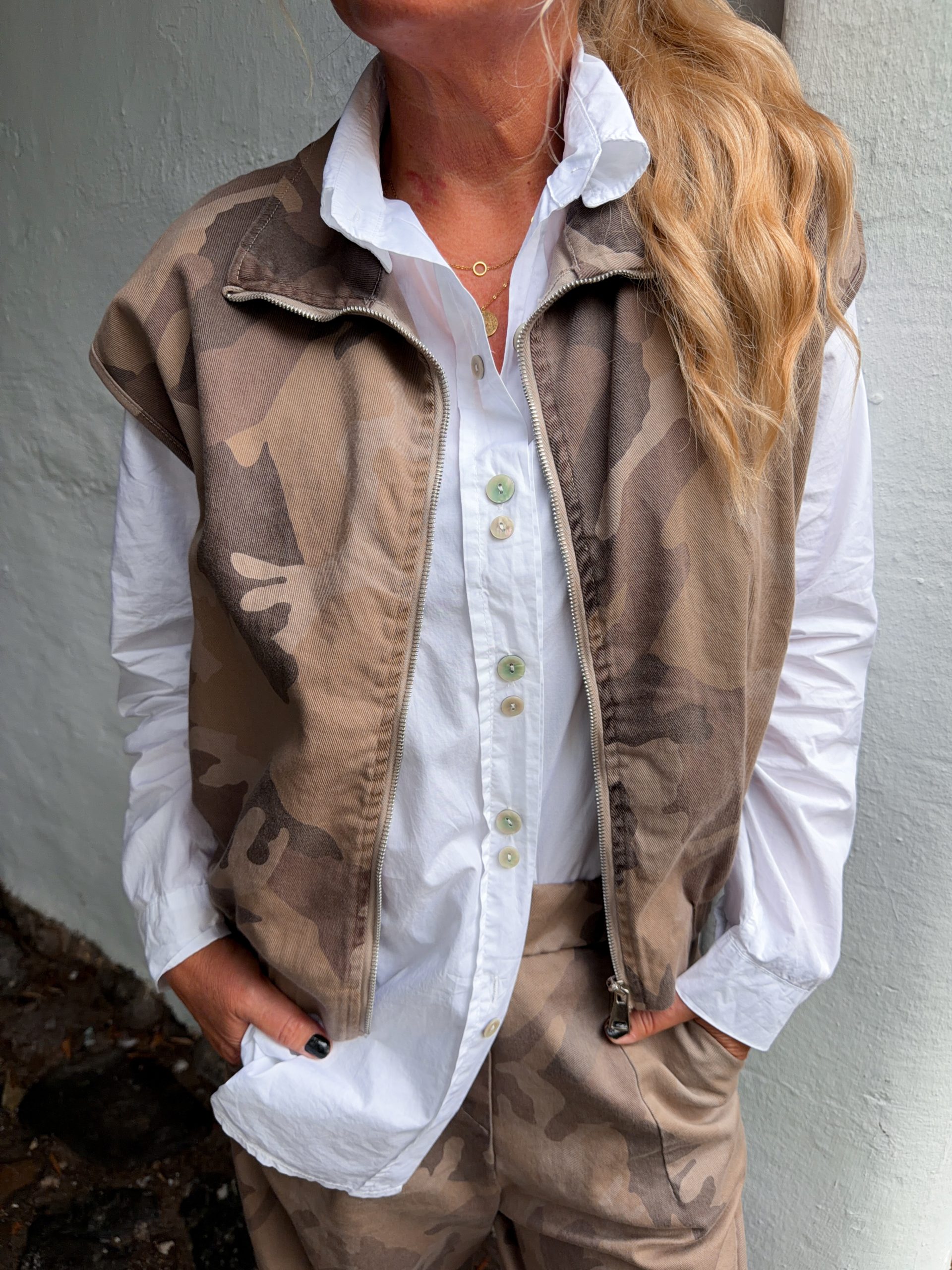 Beige Camouflage Väst