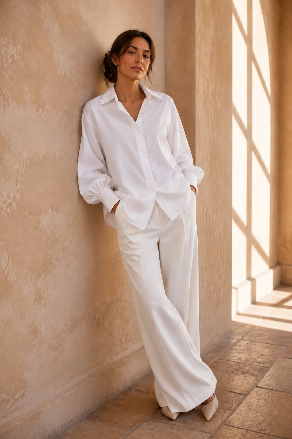 Nicole - Cotton Shirt - White