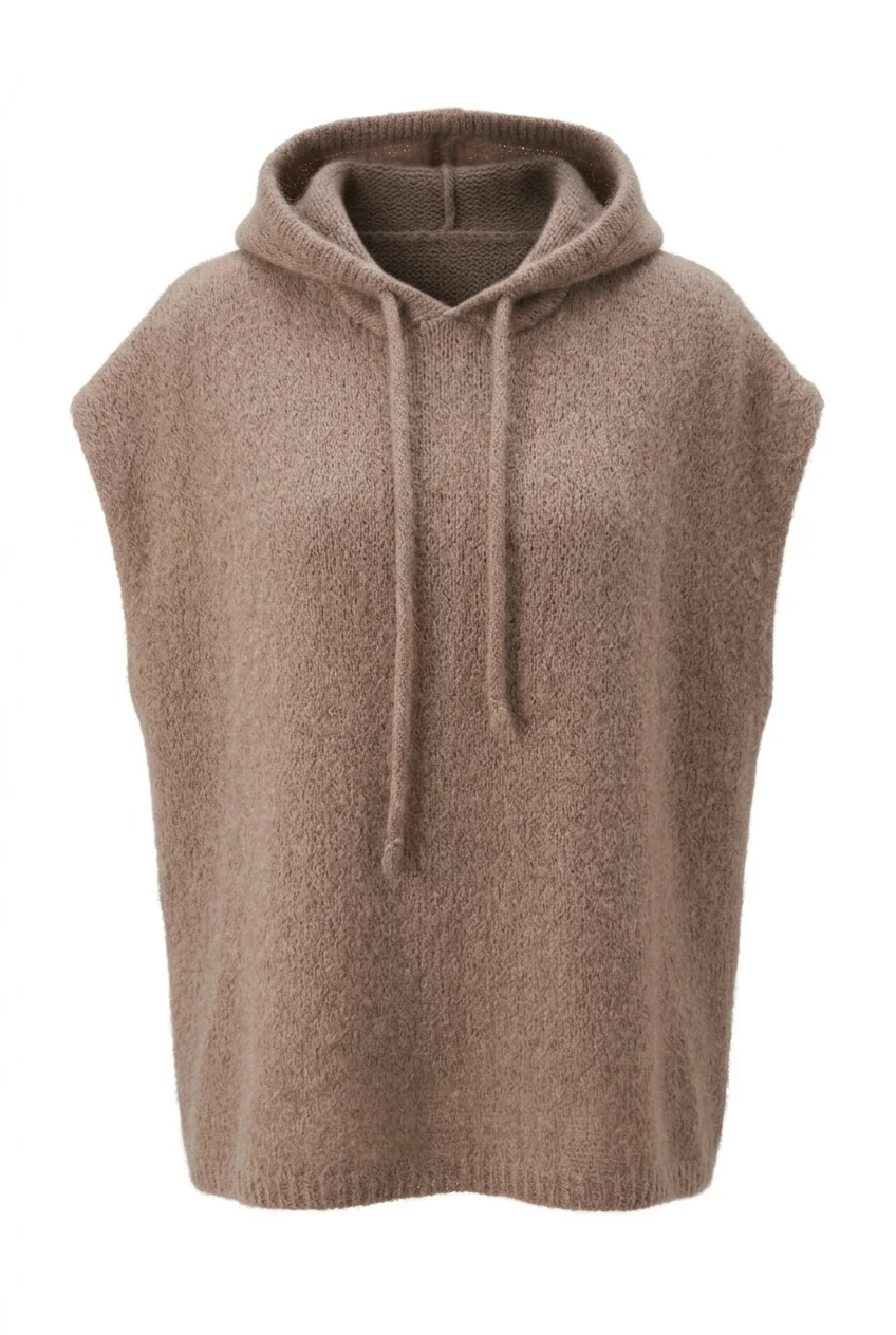 Zoé - Mohair Hoodie Vest - Taupe - Bild 2