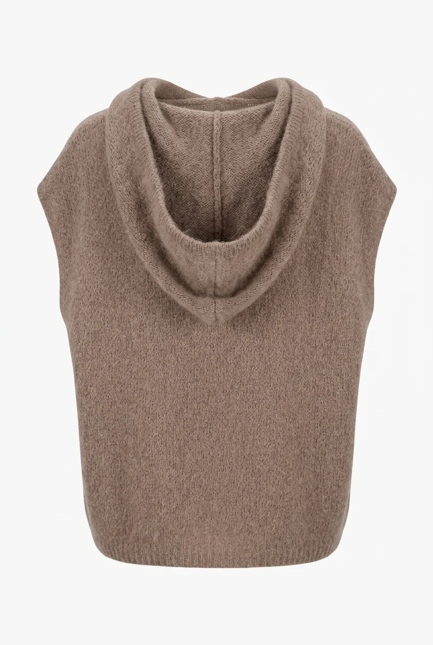 Zoé - Mohair Hoodie Vest - Taupe - Bild 4