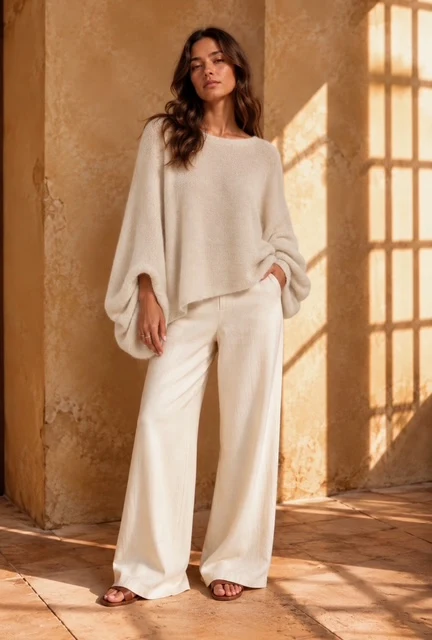 Vera - Romantic Knit Sweater - Cream