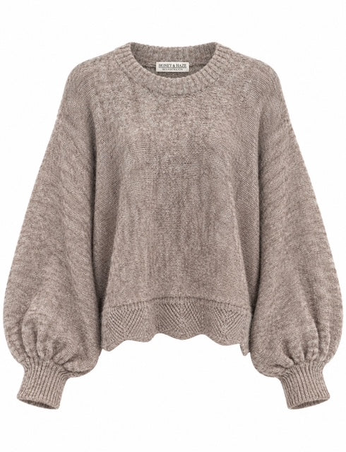 Laura - Luxury Knit Sweater - Taupe Melange - Bild 2