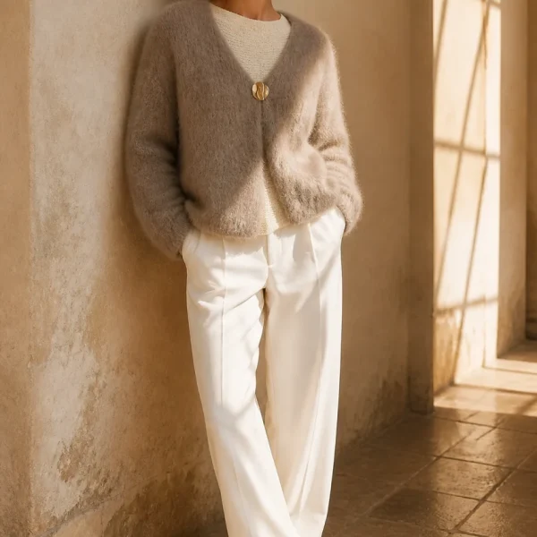 Chloé - Kid Mohair Cardigan - Taupe