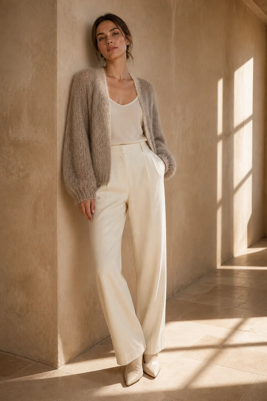 Chloé - Kid Mohair Cardigan - Taupe - Bild 2
